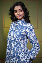 Kusum Indigo Bloom – Pure Cotton Long Shirt Dress