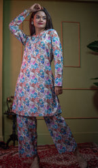 Kusum Painted Flora – Pure Cotton Modal Co-Ord Set