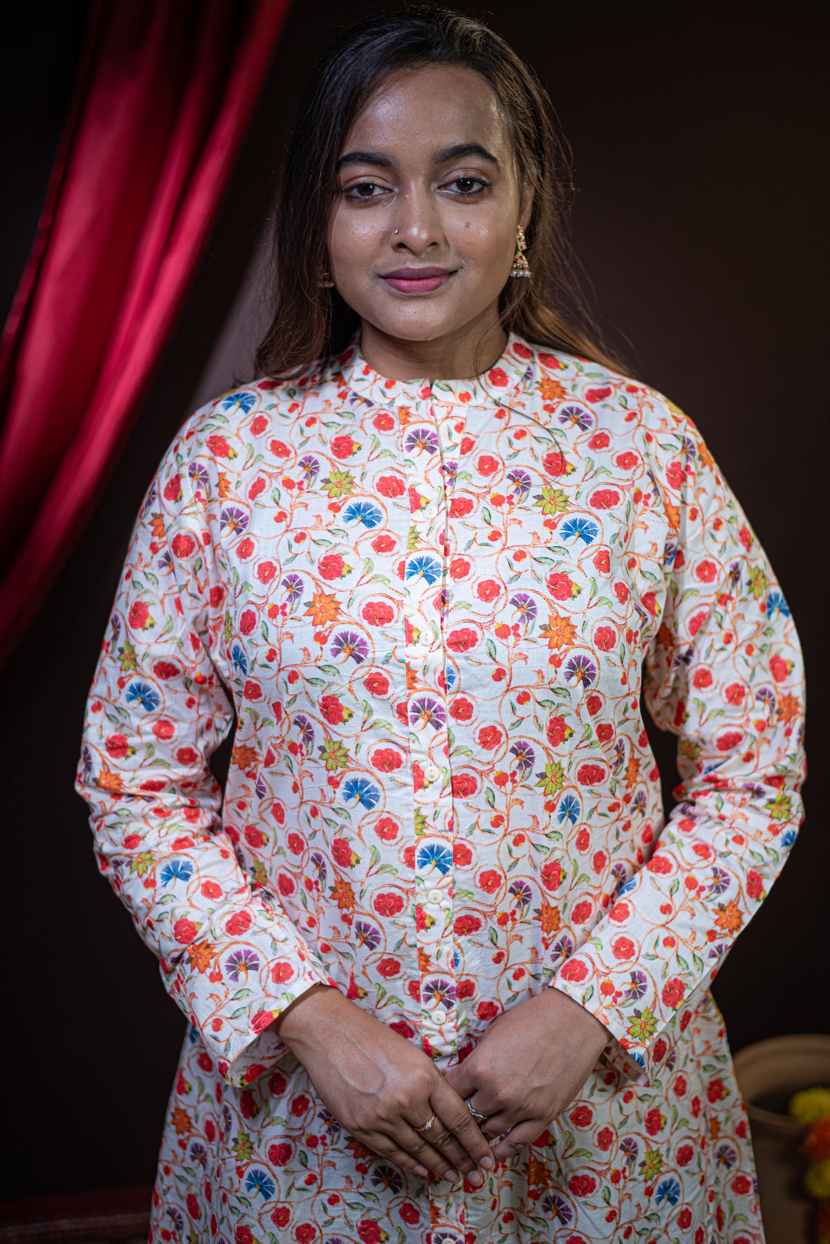 The Kusum Painted Trellis Long Dress