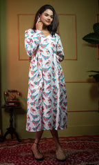 Tuku Whimsical Wings – Pure Cotton Gathered Midi Dress