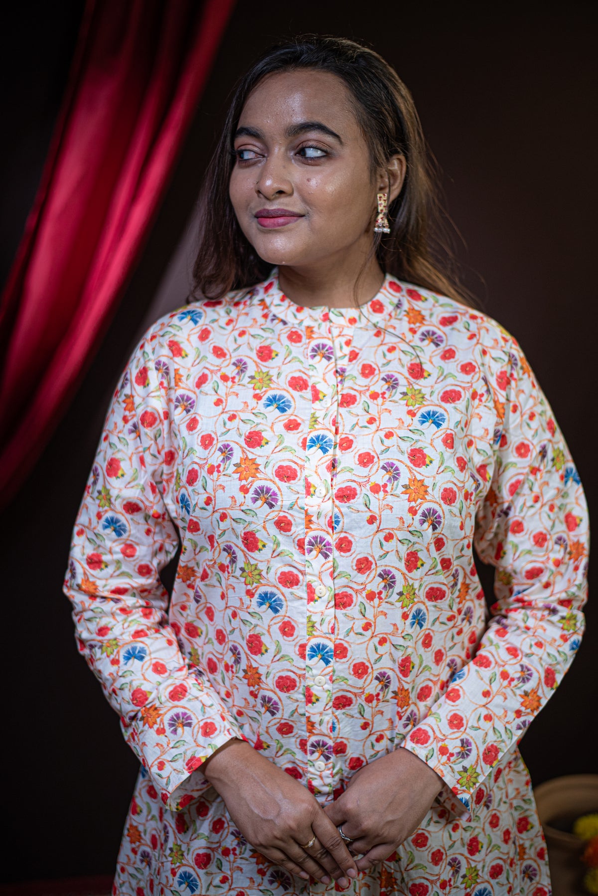 The Kusum Painted Trellis Long Dress