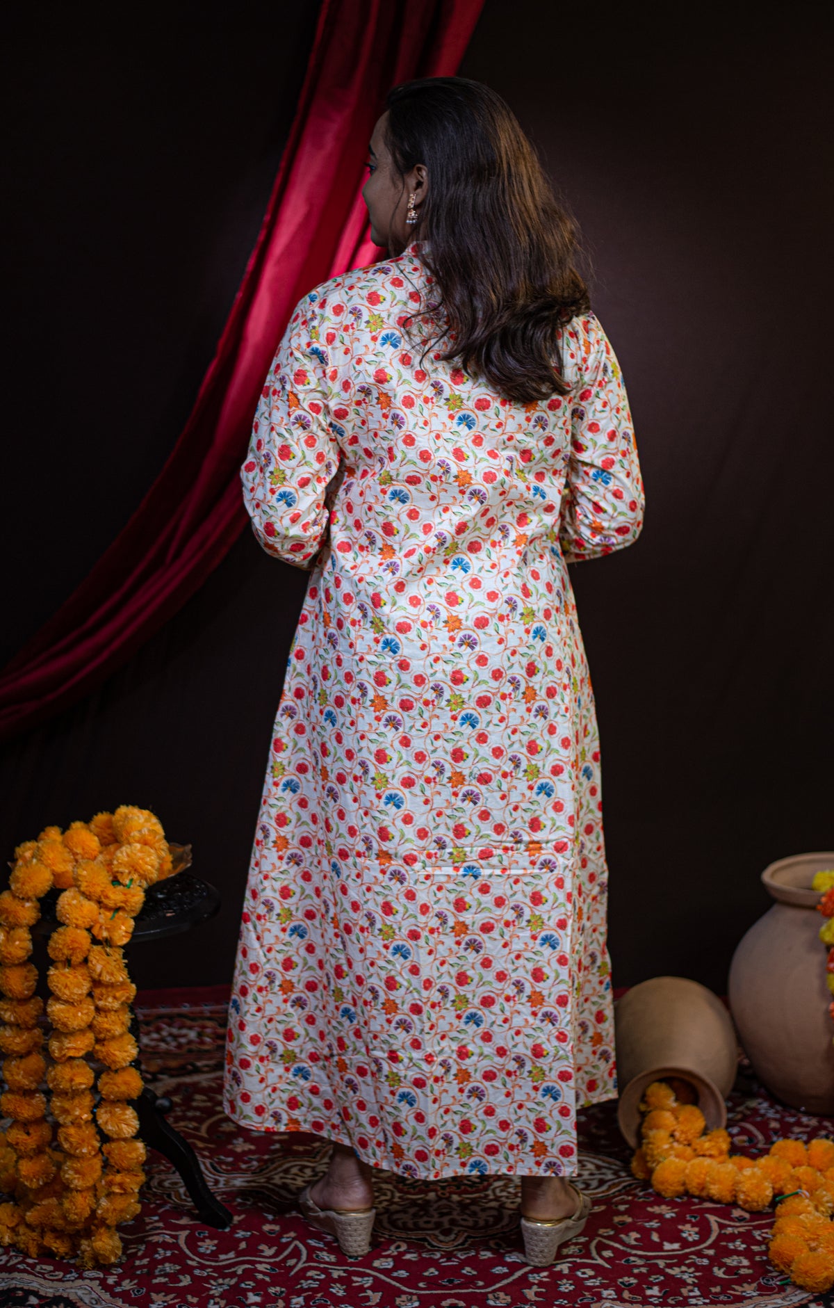 The Kusum Painted Trellis Long Dress