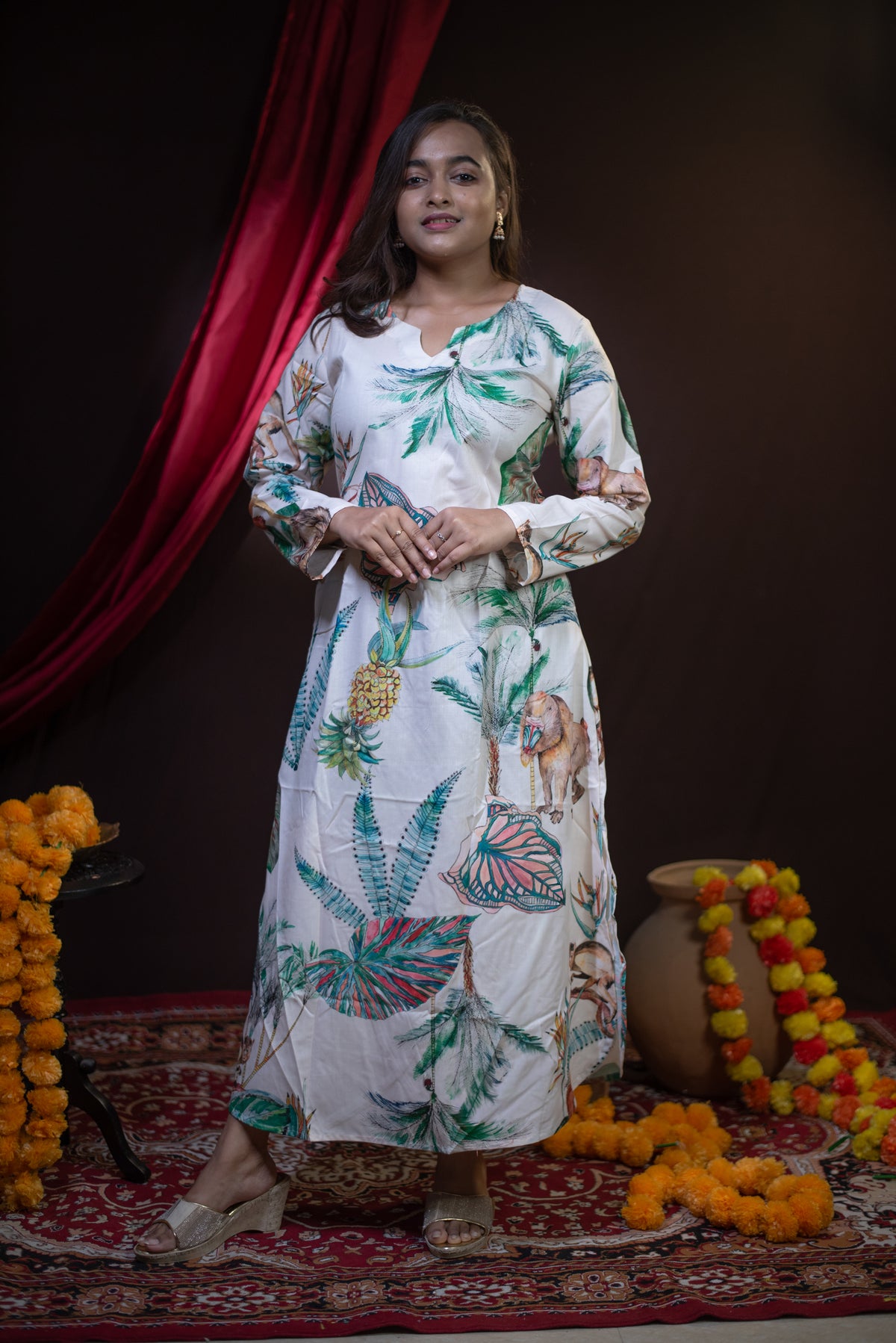 The Tuku Tropical Canopy Long Dress