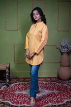 Aindri Golden Horizon – Pure Cotton Striped Top