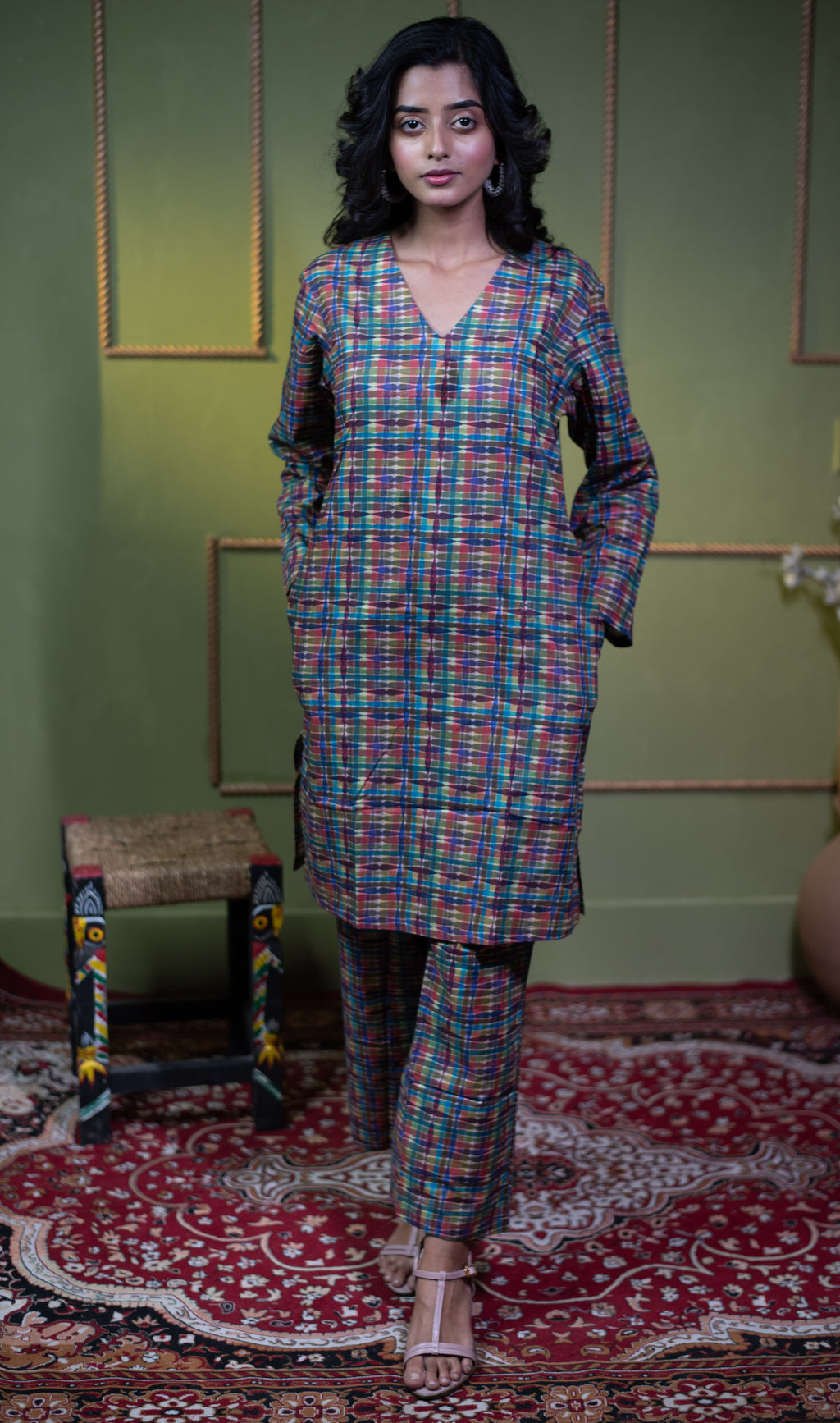 Aindri Jewel Plaid – Pure Cotton Two-Piece Co-Ord Set