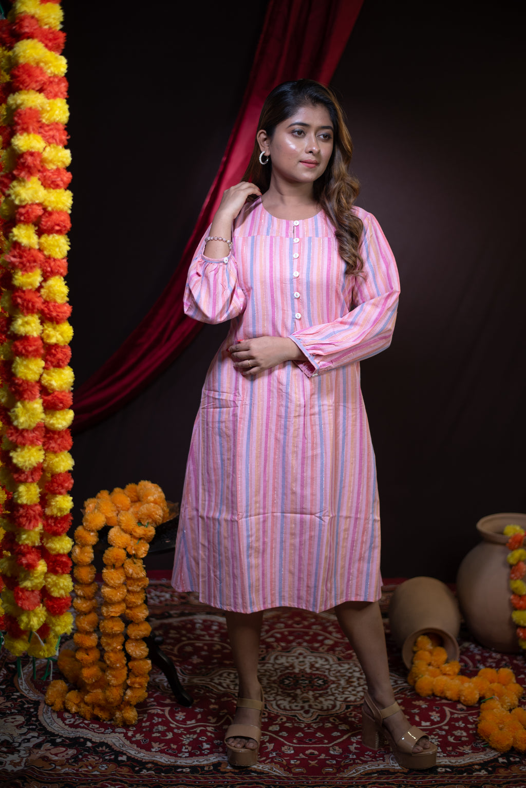 The Kusum Pastel Prism Striped Dress