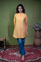 Aindri Golden Horizon – Pure Cotton Striped Top
