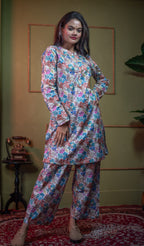 Kusum Painted Flora – Pure Cotton Modal Co-Ord Set
