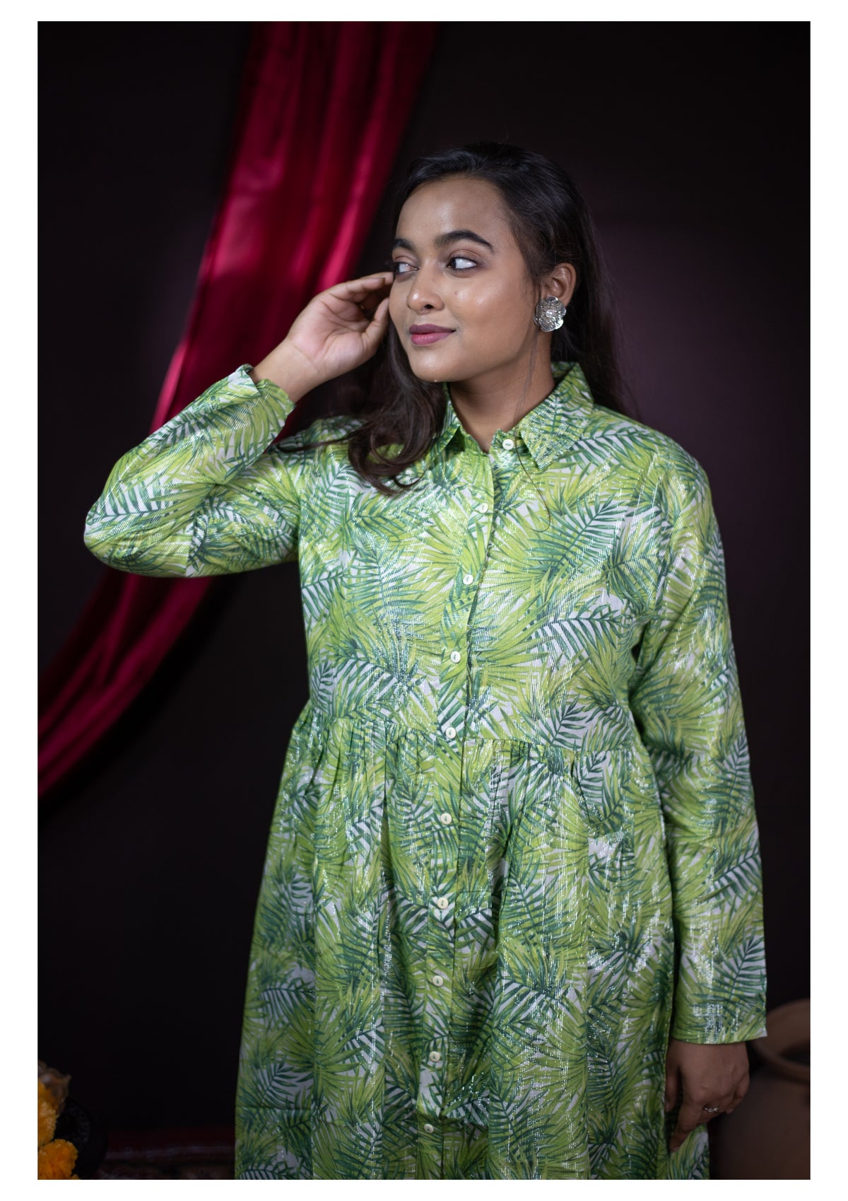 The Kusum Botanical Breeze Shirt Dress