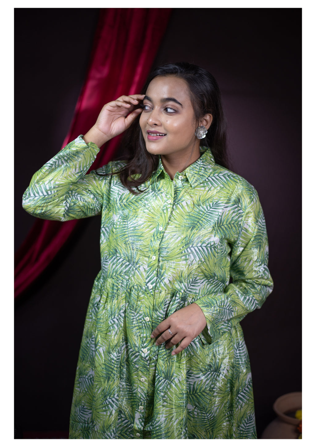The Kusum Botanical Breeze Shirt Dress