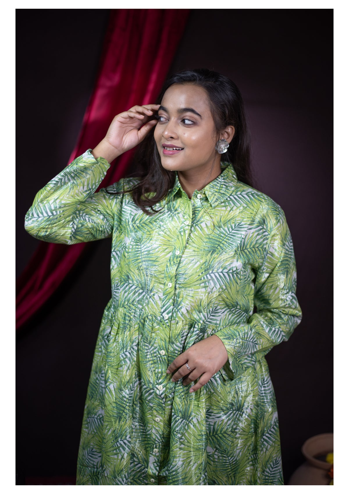 The Kusum Botanical Breeze Shirt Dress