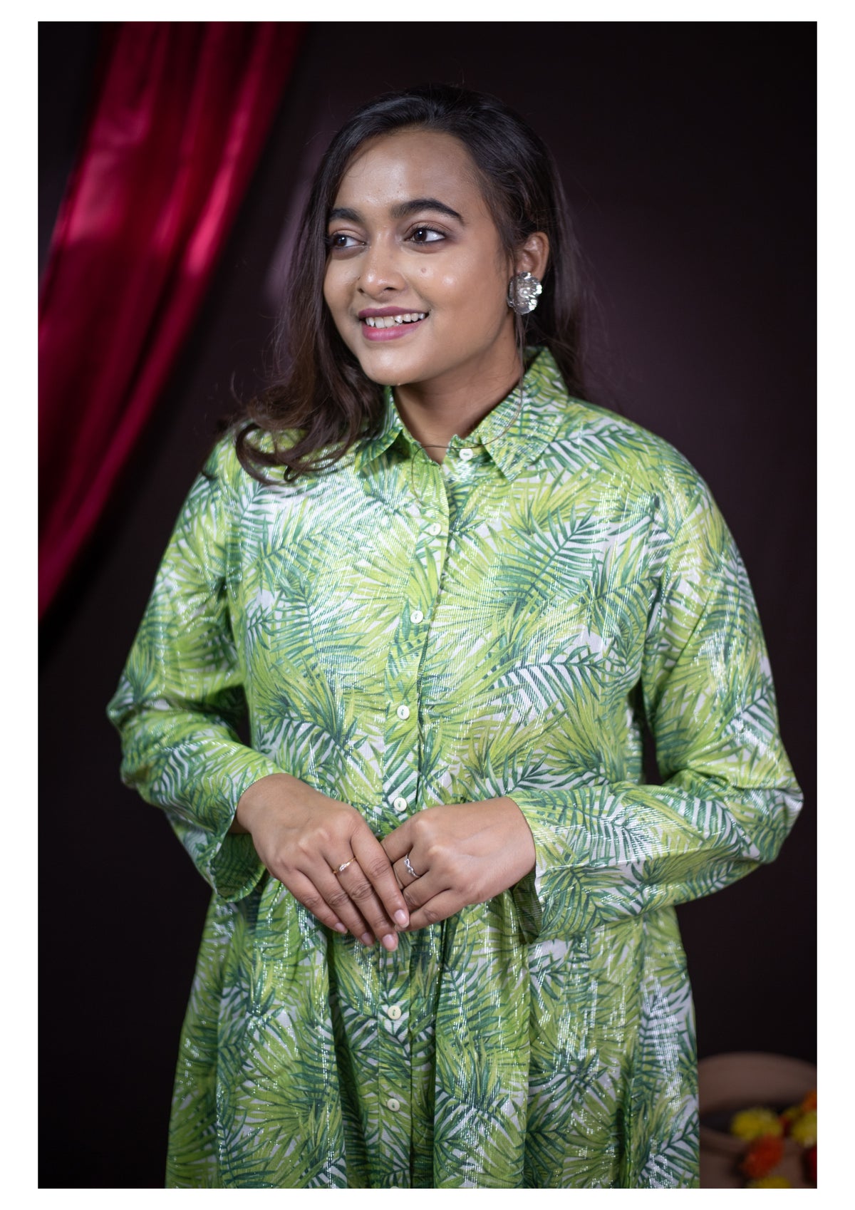 The Kusum Botanical Breeze Shirt Dress