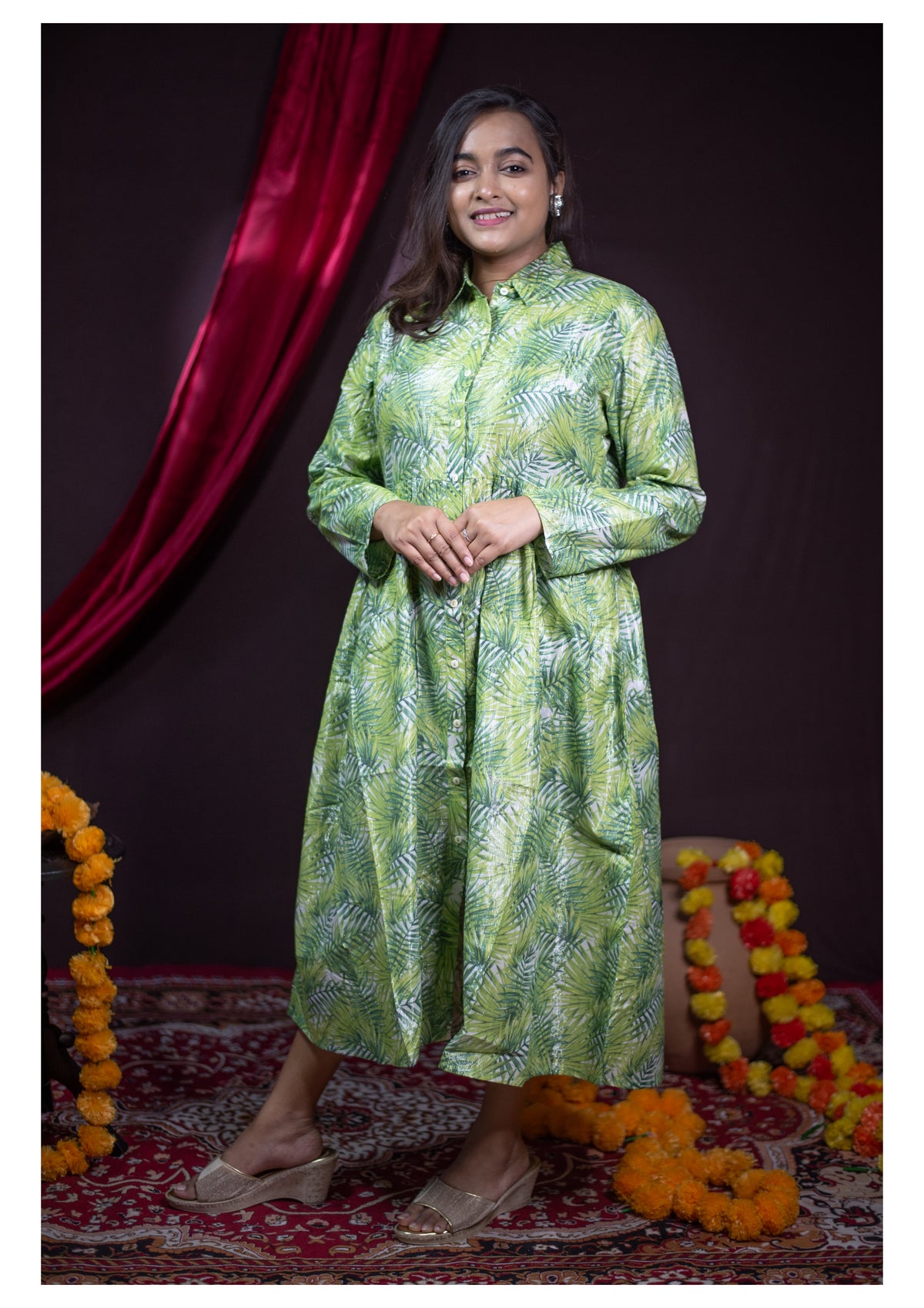 The Kusum Botanical Breeze Shirt Dress
