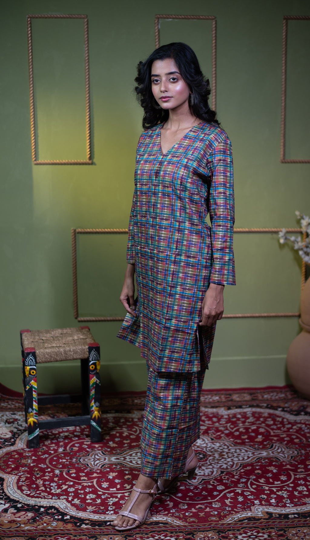 Aindri Jewel Plaid – Pure Cotton Two-Piece Co-Ord Set