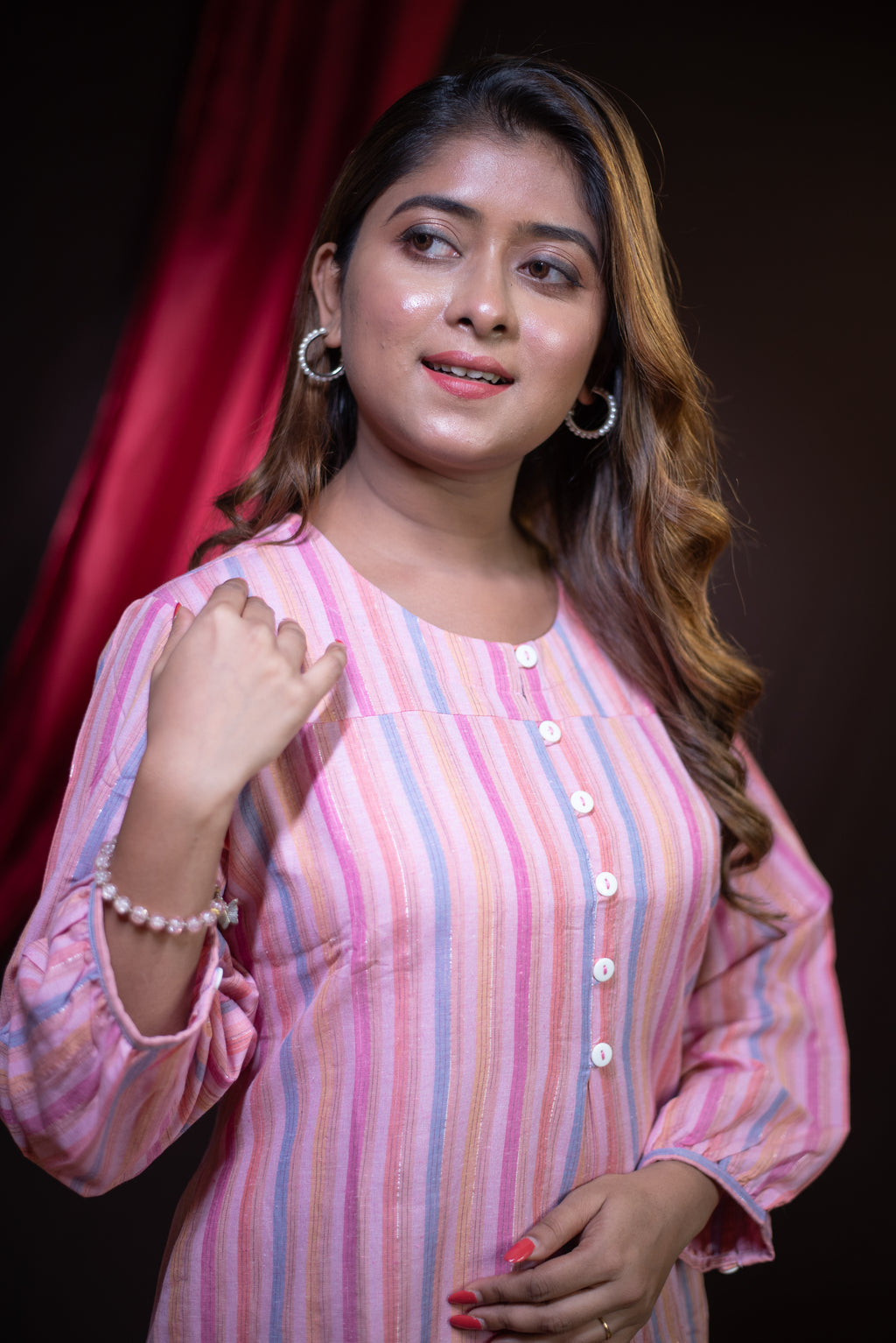 The Kusum Pastel Prism Striped Dress