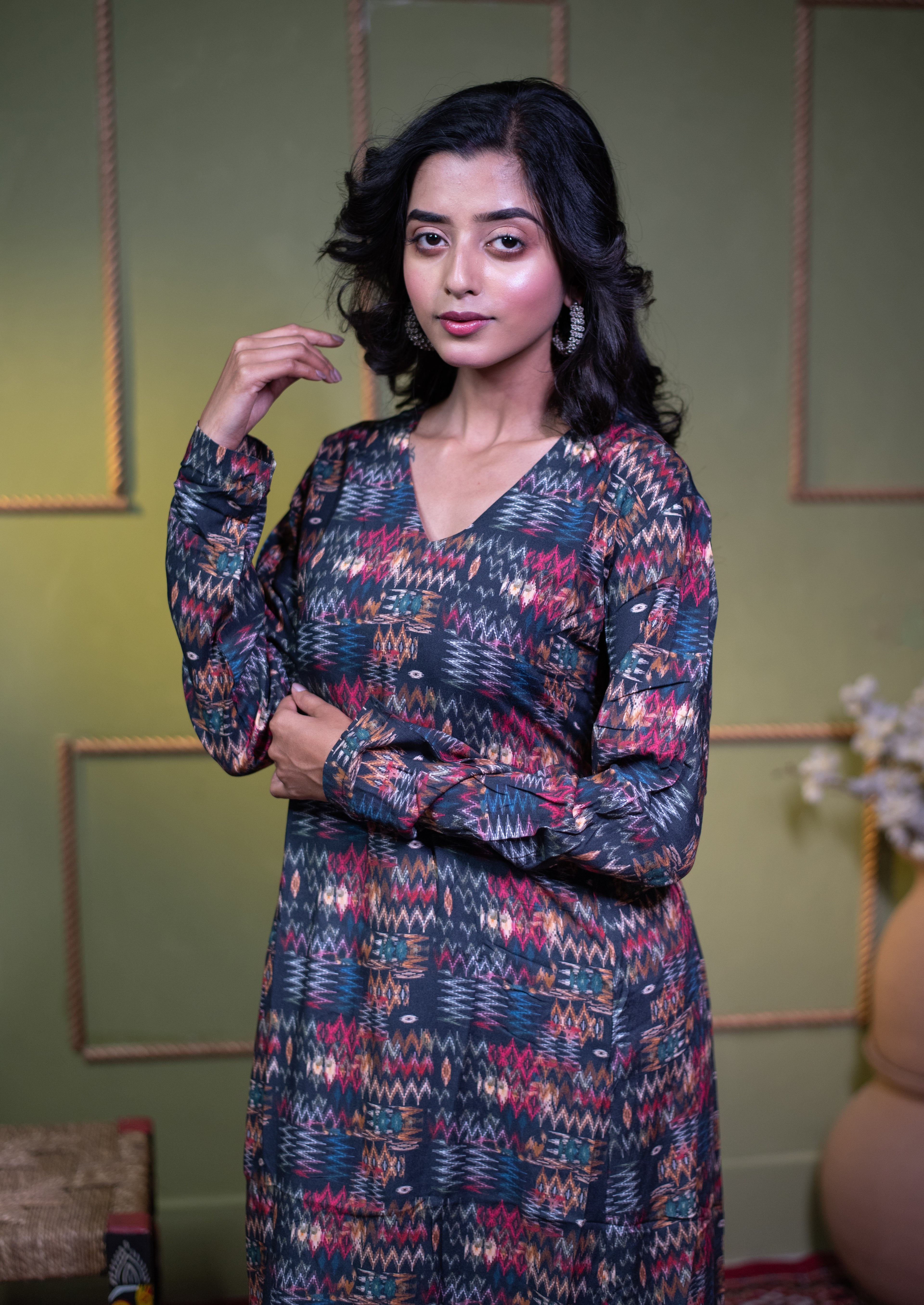 The Aindri Jewel Tapestry A-Line Dress