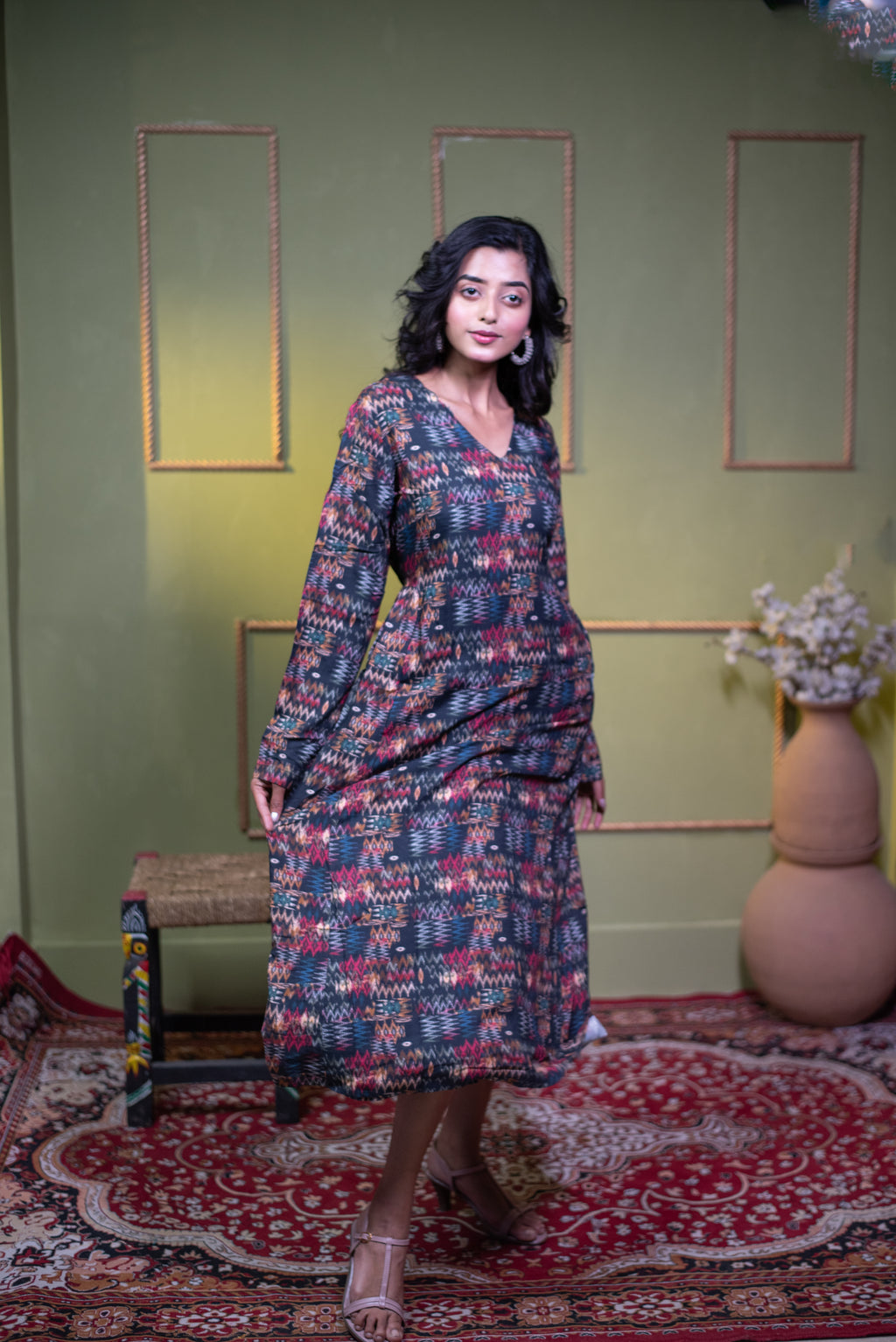 The Aindri Jewel Tapestry A-Line Dress