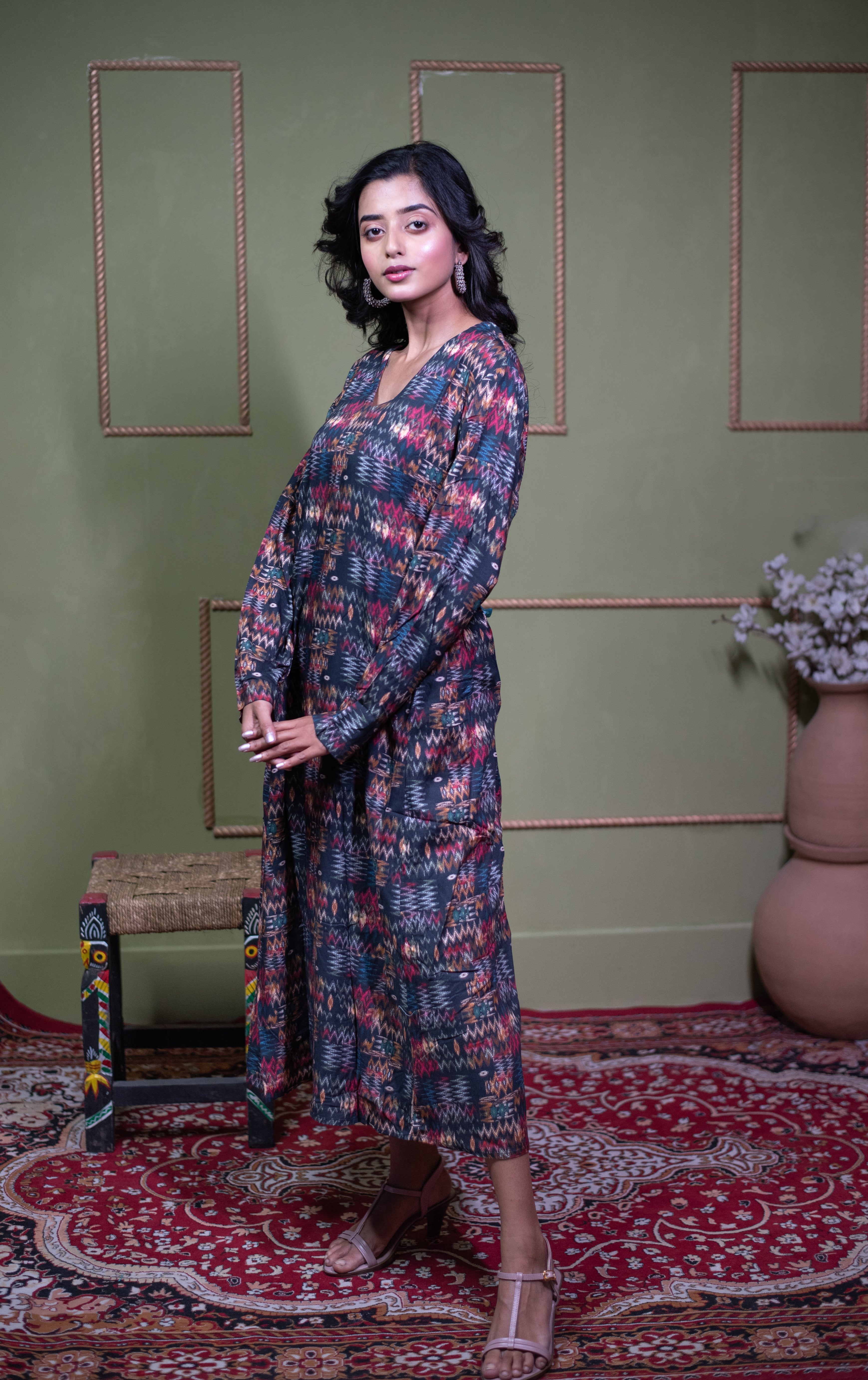 The Aindri Jewel Tapestry A-Line Dress