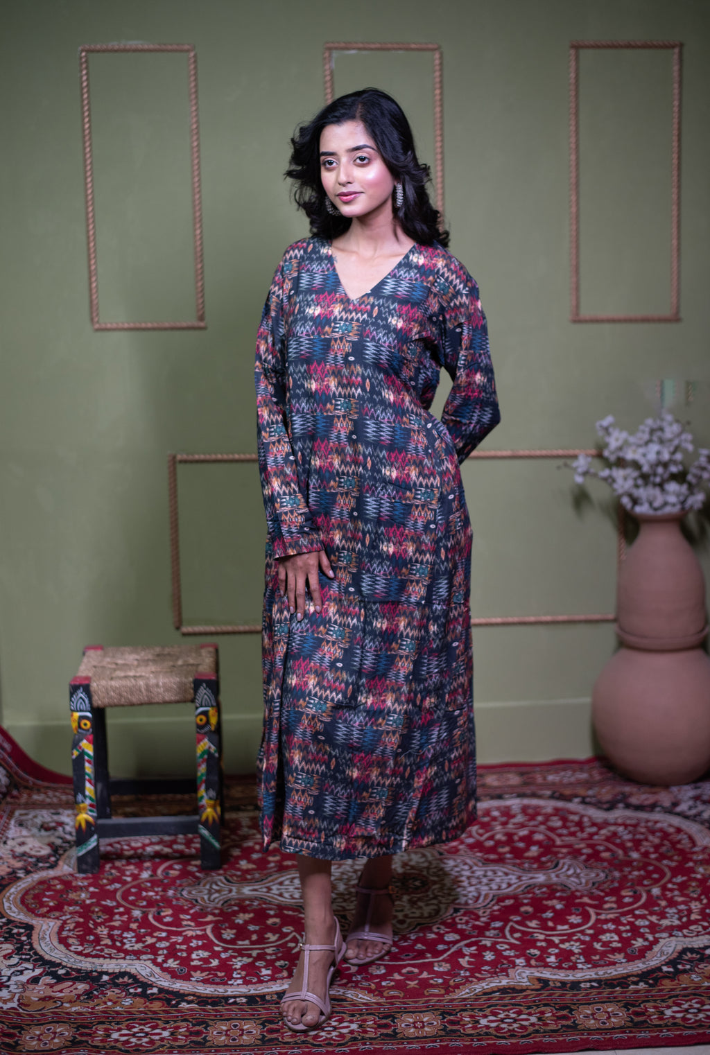 The Aindri Jewel Tapestry A-Line Dress