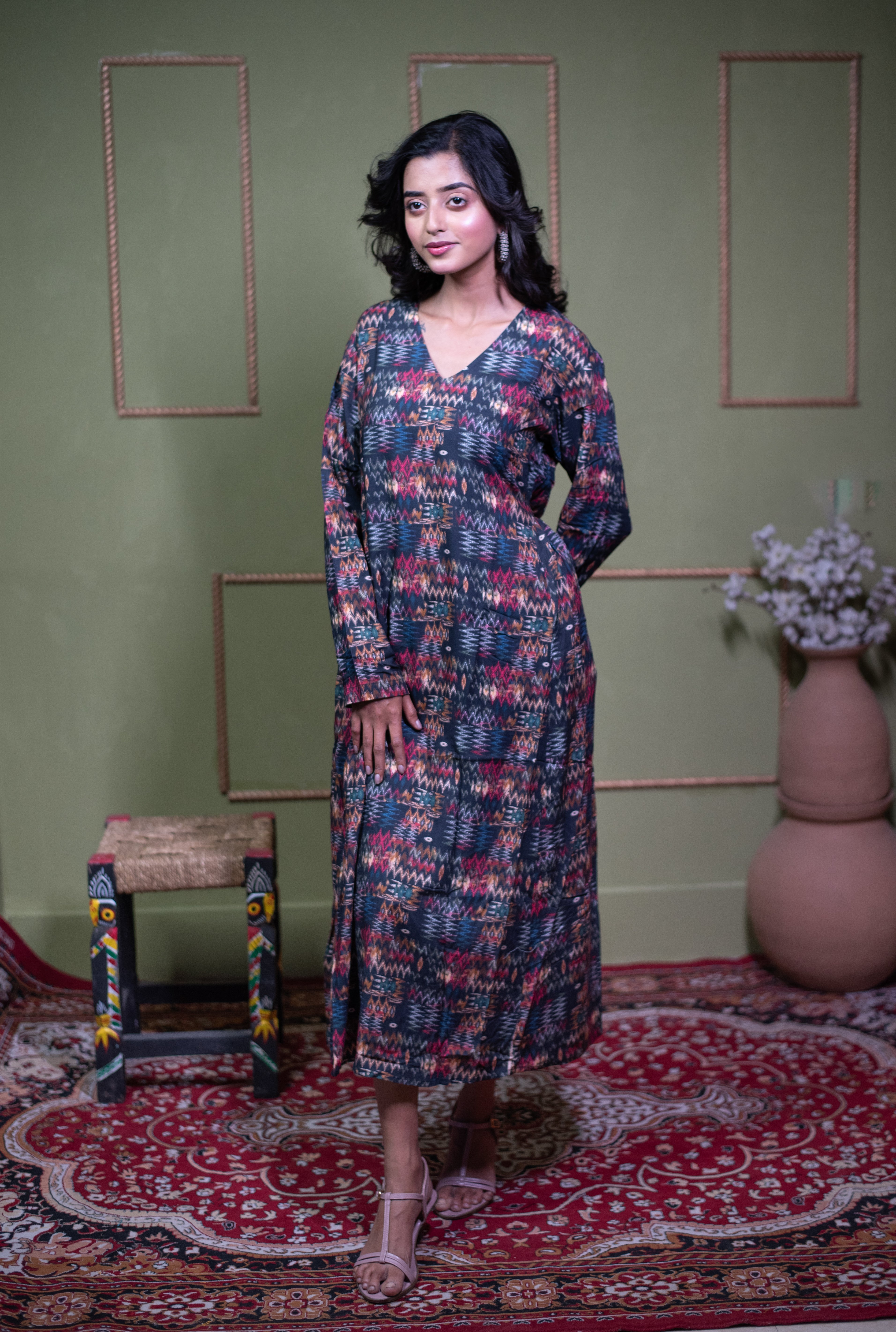 The Aindri Jewel Tapestry A-Line Dress
