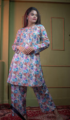 Kusum Painted Flora – Pure Cotton Modal Co-Ord Set