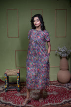 Aindri Mosaic Tapestry – Pure Cotton Arch-Print Shift Dress