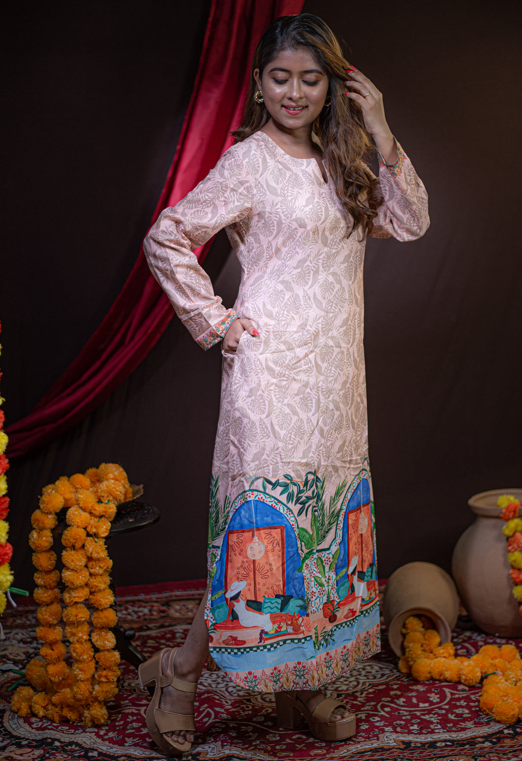 The Kusum Scenic Archway Long Dress