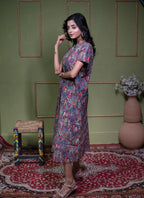 Aindri Mosaic Tapestry – Pure Cotton Arch-Print Shift Dress