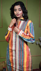 Aindri Chromatic Stripe Long Shirt Dress