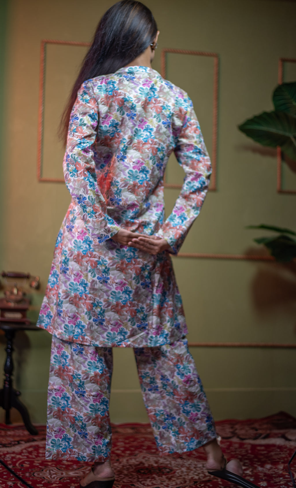 Kusum Painted Flora – Pure Cotton Modal Co-Ord Set