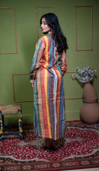 Aindri Chromatic Stripe Long Shirt Dress