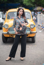 Kusum Midnight Meadow – Pure Cotton Floral Button-Down Shirt