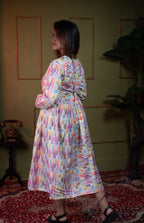 Aindri Watercolor Bloom Flare – Pure Cotton Modal Dress