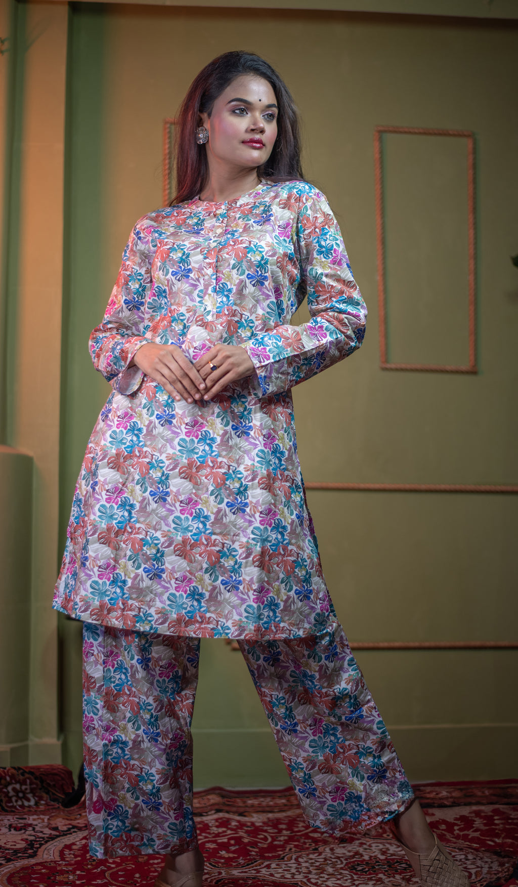 Kusum Pastel Meadow – Pure Cotton Modal Co-Ord Set